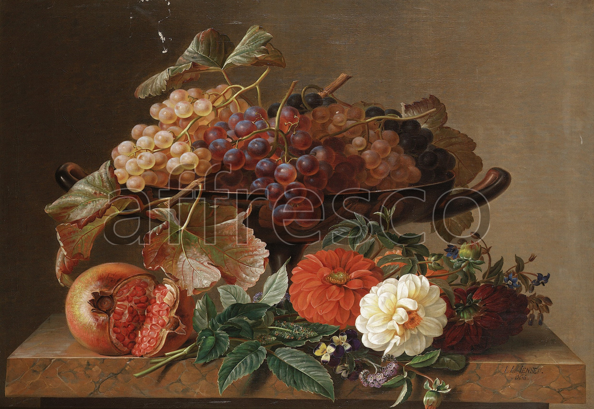 2202 | Still-Life Paintings | bowl with grapes | Affresco Factory