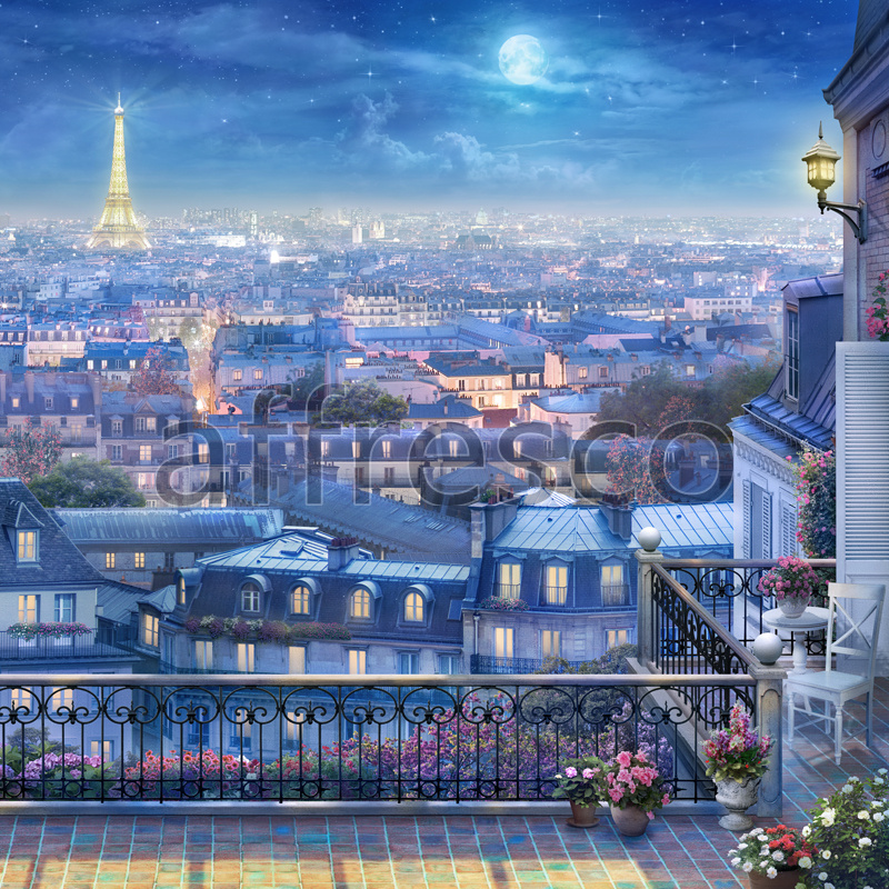 6923 | The best landscapes | Nightly view of Paris | Affresco Factory