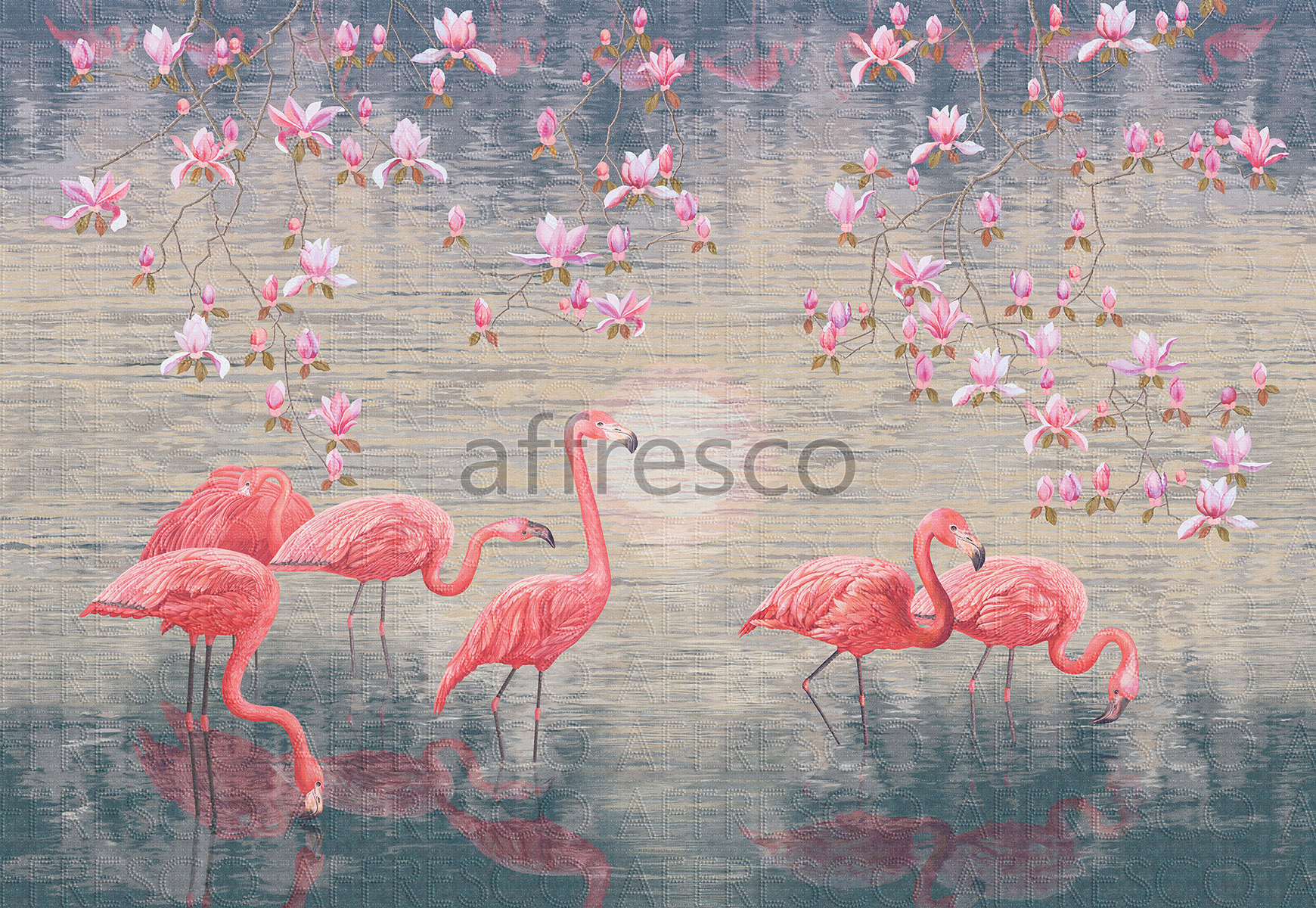 ID135876 | Tropics | Pink flamingo | Affresco Factory