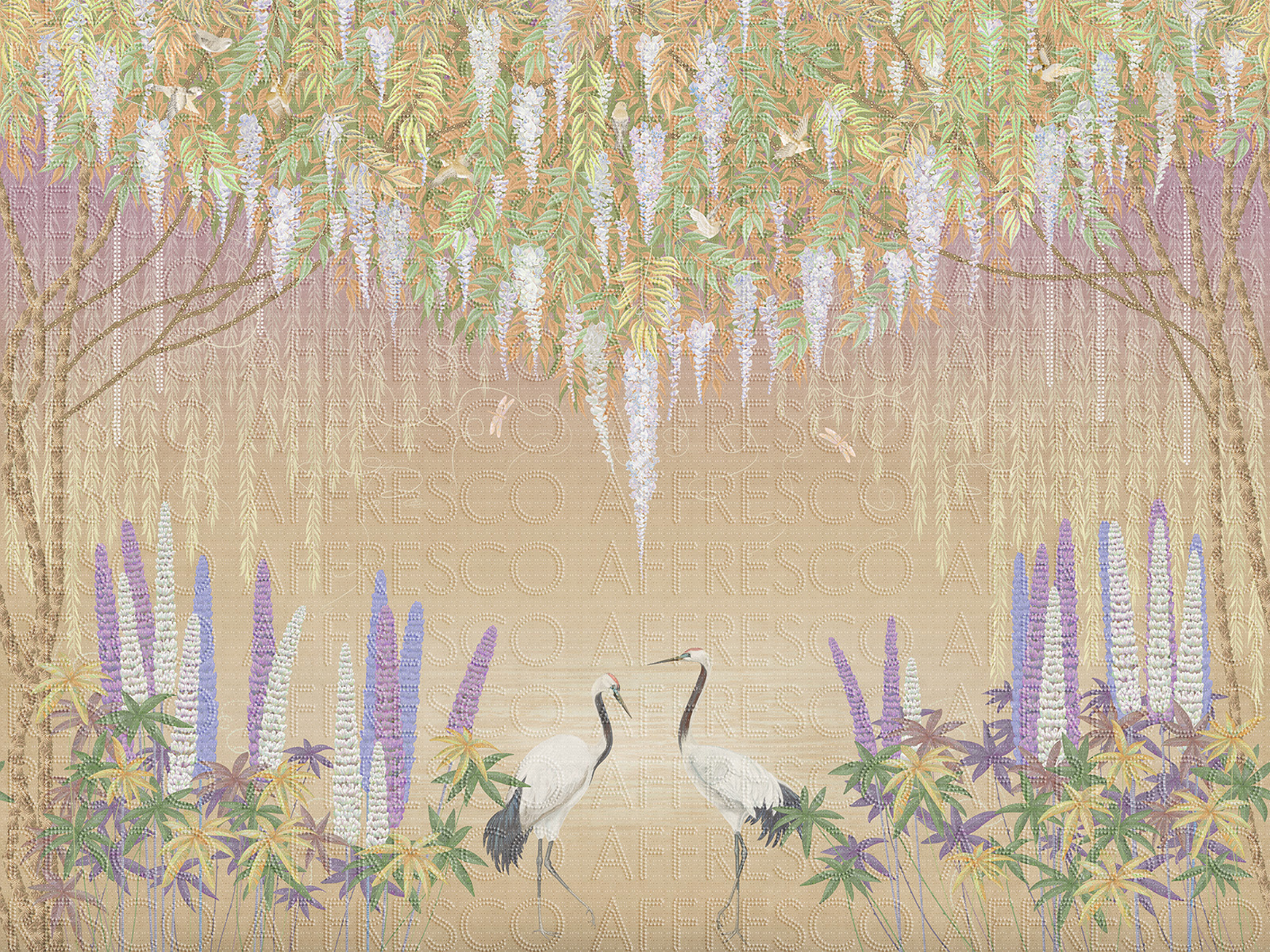 Handmade wallpaper, Blooming Trees