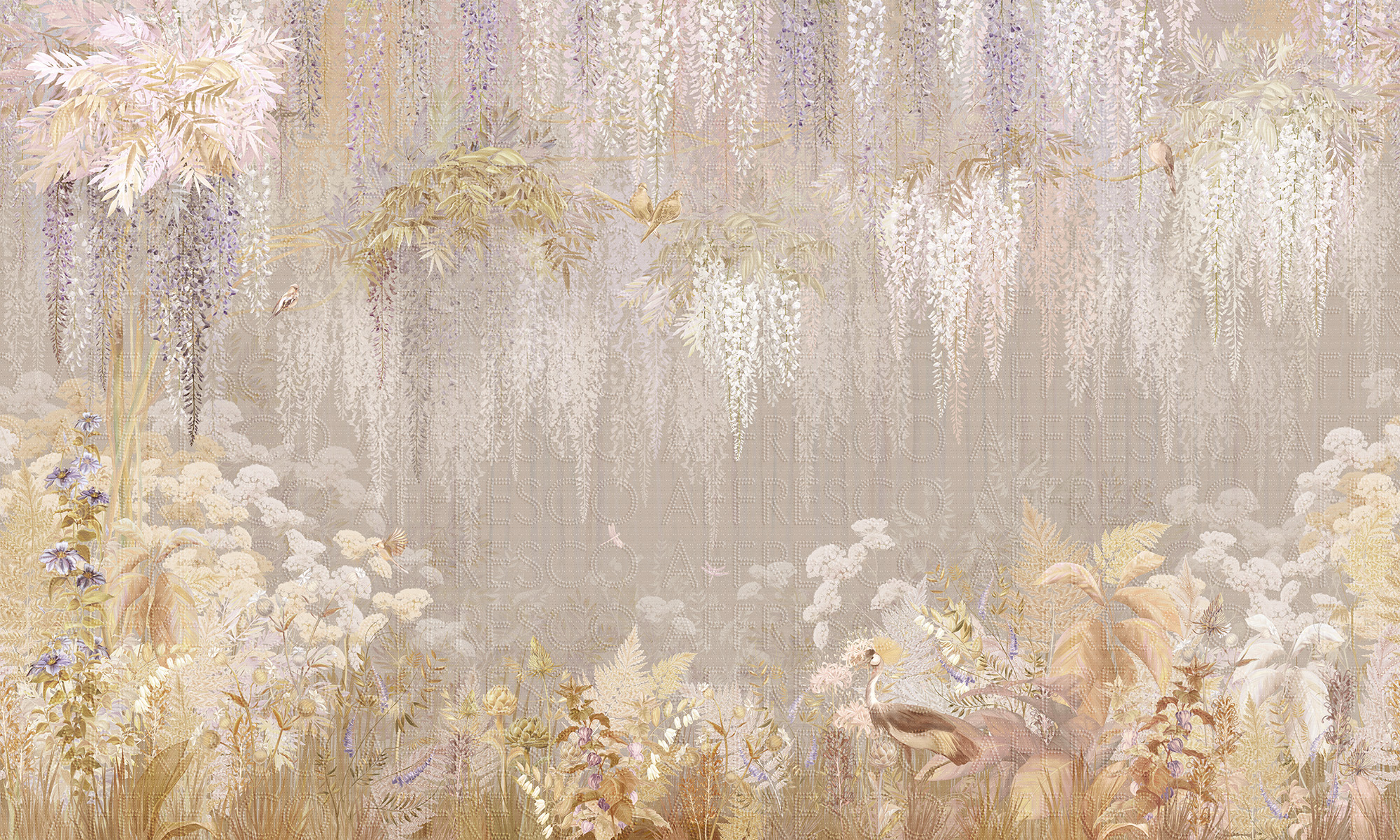 Handmade wallpaper, Wisteria