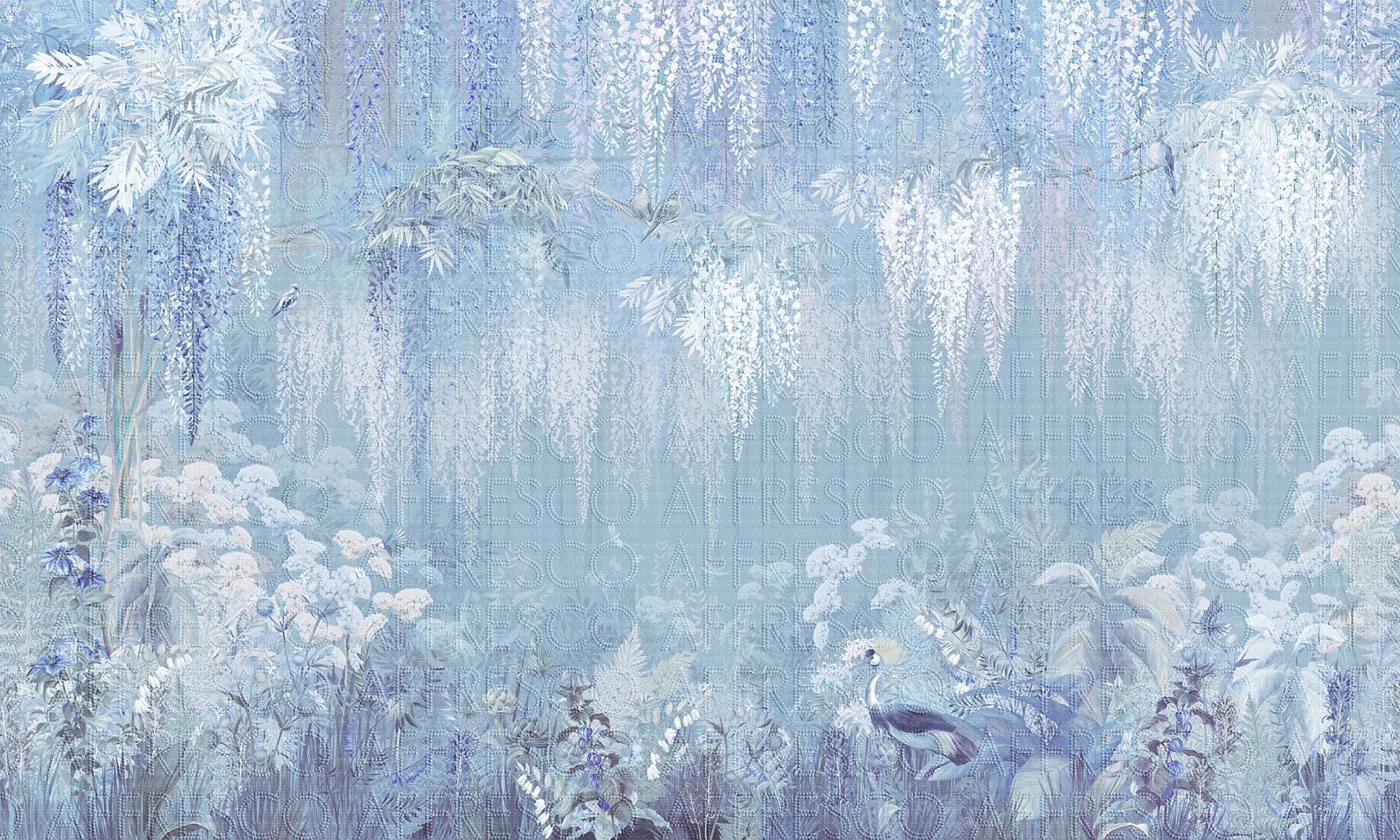 Handmade wallpaper, Wisteria