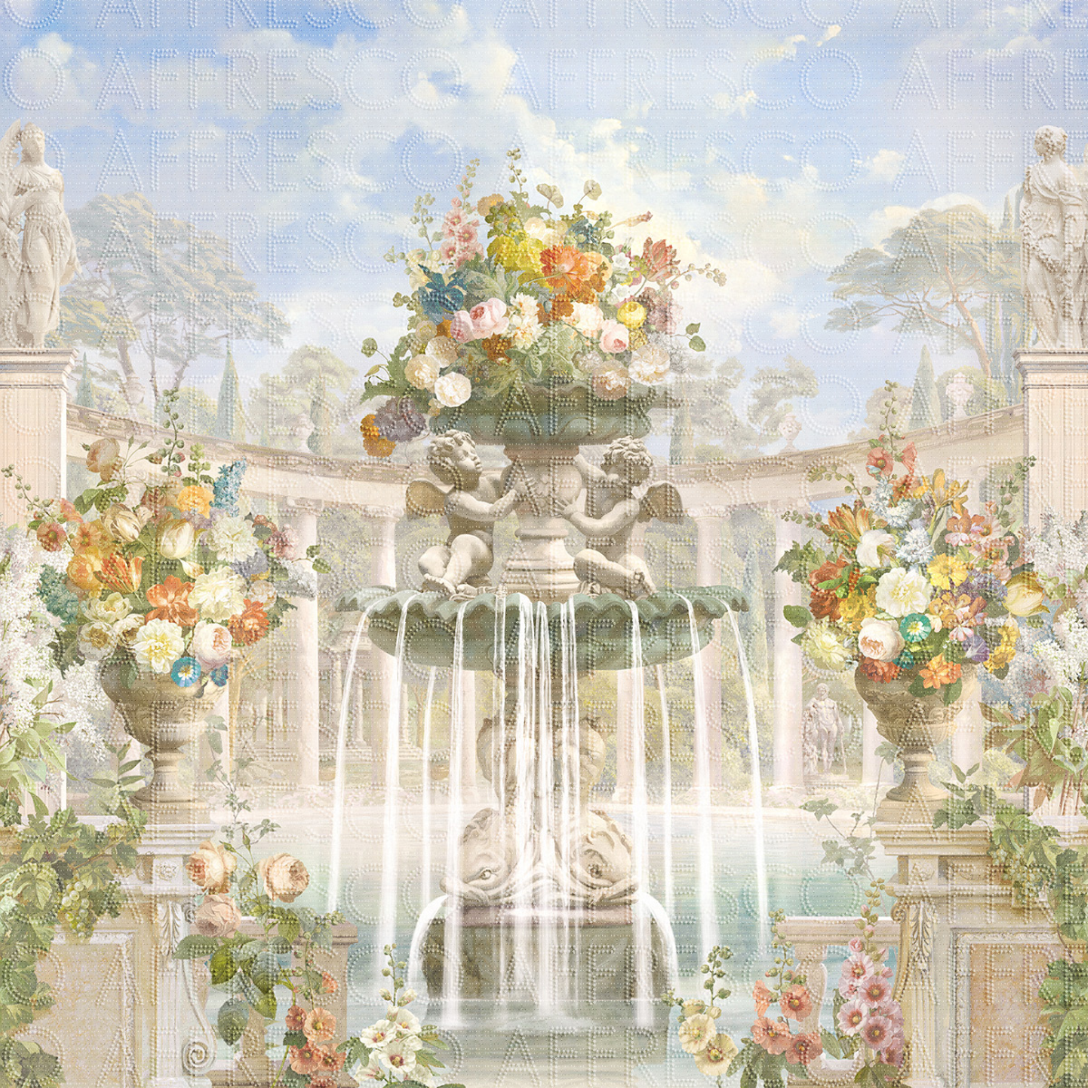 Handmade wallpaper, Fountain