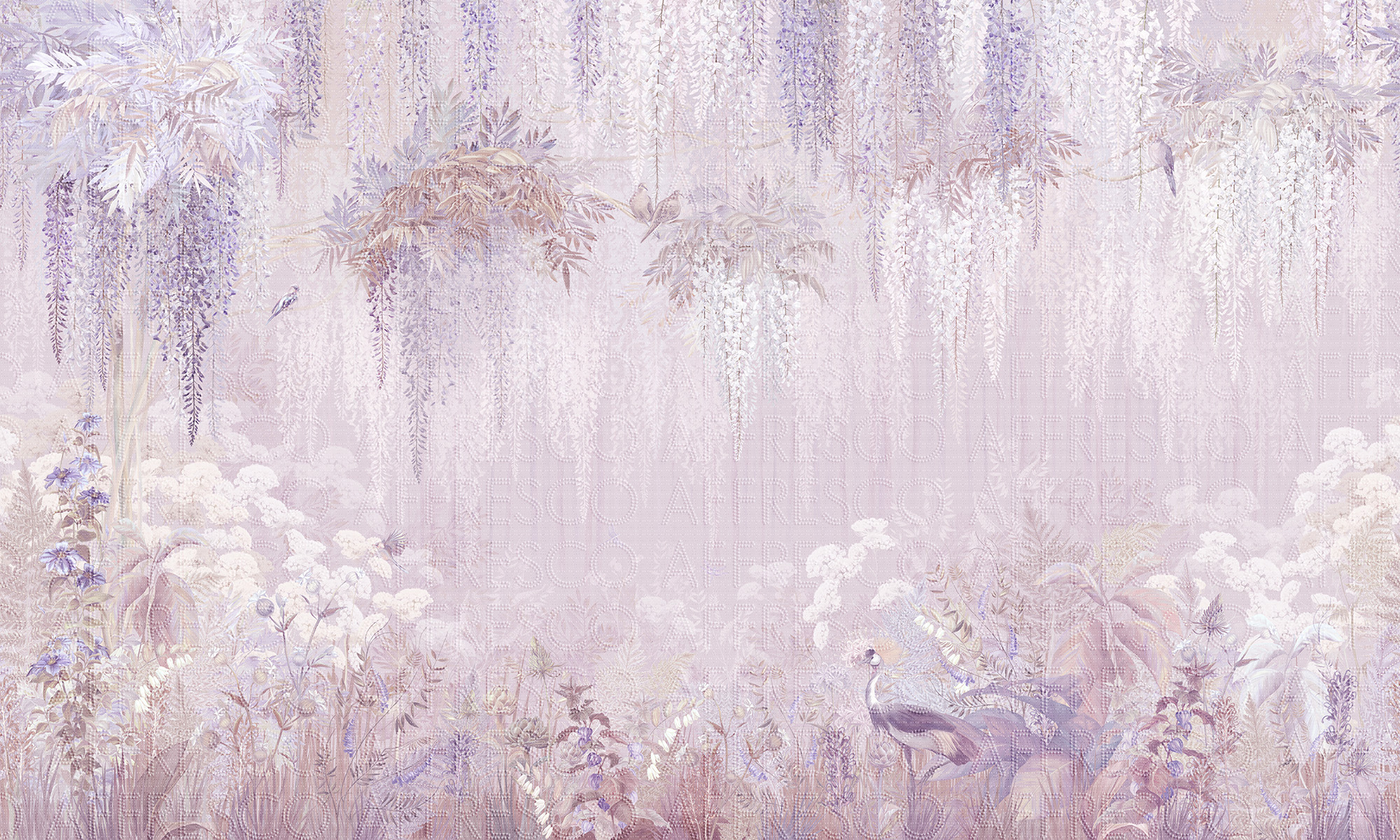 Handmade wallpaper, Wisteria