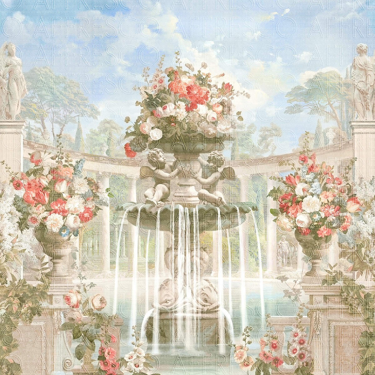 Handmade wallpaper, Fountain