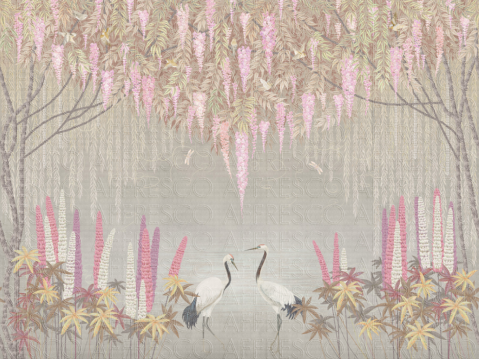 Handmade wallpaper, Blooming Trees