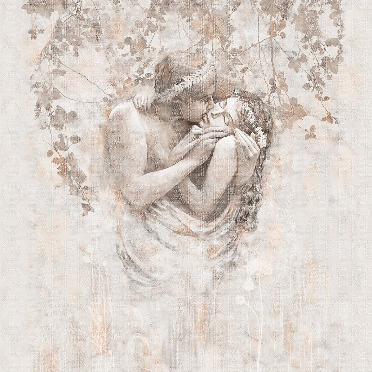 Handmade wallpaper, Kiss