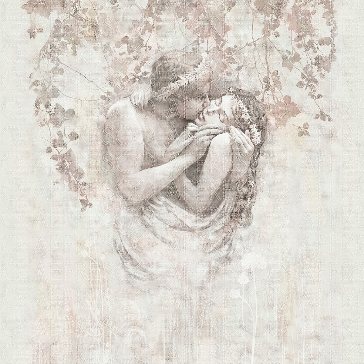 Handmade wallpaper, Kiss