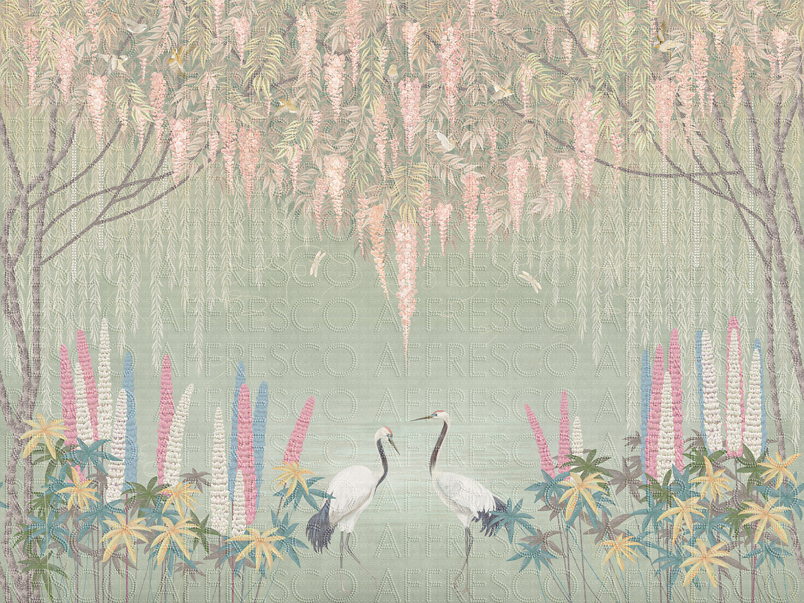 Handmade wallpaper, Blooming Trees