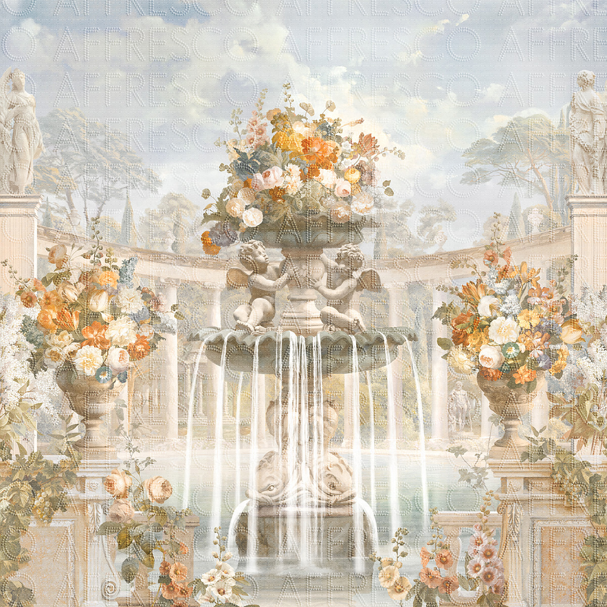 Handmade wallpaper, Fountain