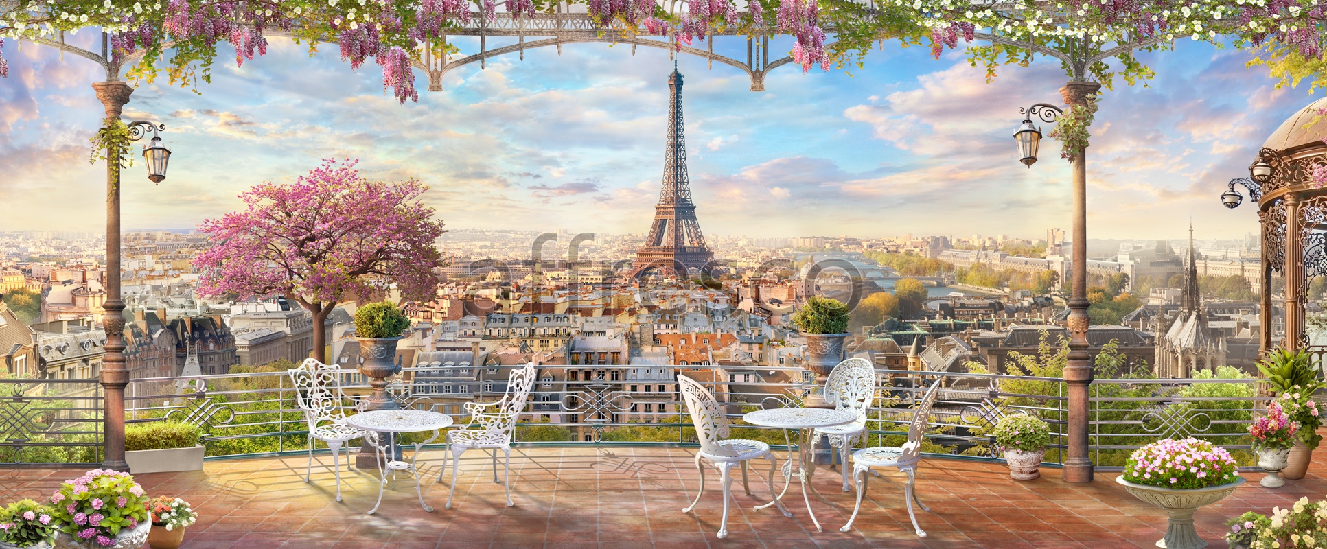 6535 | The best landscapes | Panoramic view of Paris | Affresco Factory