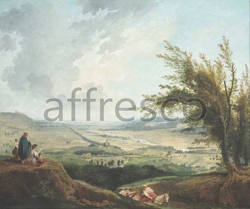 Classic landscapes | Hubert Robert An extensive landscape near Paris | Affresco Factory