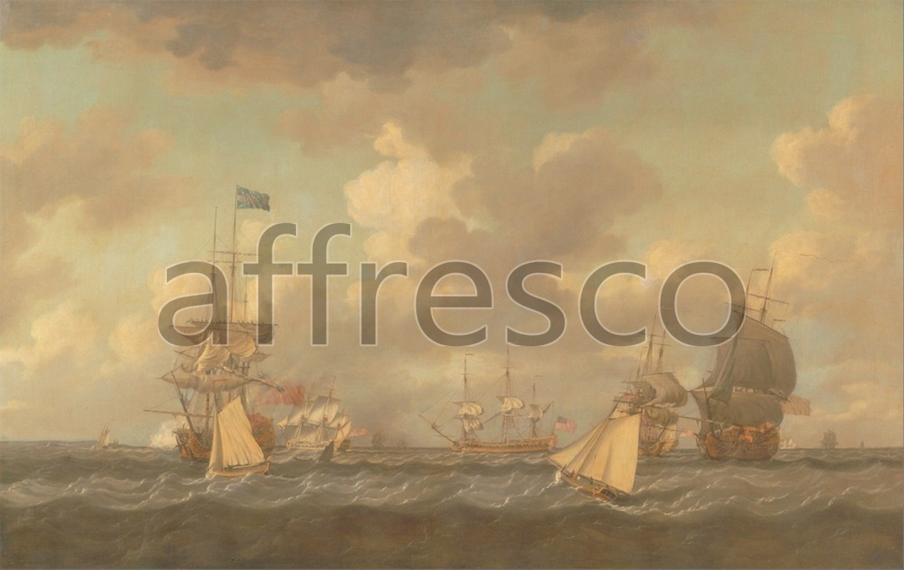 Marine art | Dominic Serres English Ships Coming to Anchor in a Fresh Breeze | Affresco Factory