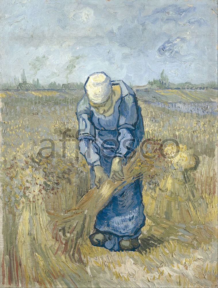 Impressionists & Post-Impressionists | Vincent van Gogh Peasant woman binding sheaves after Millet | Affresco Factory