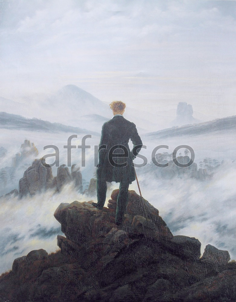 Classic landscapes | Caspar David Friedrich Wanderer above the sea of fog | Affresco Factory