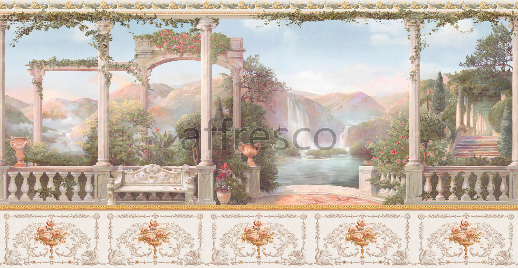 ID135713 | Picturesque scenery | Landscape with a waterfall | Affresco Factory