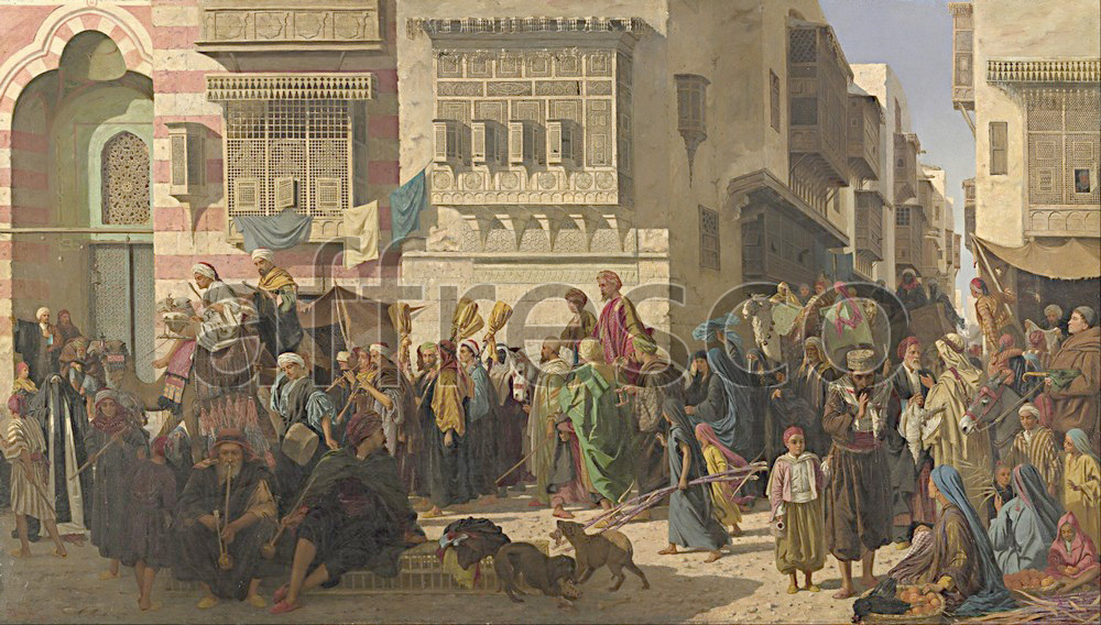 Scenic themes | Robert Dowling A Sheikh and his son entering Cairo on their return from a pilgrimage to Mecca | Affresco Factory