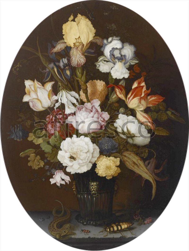 Still life | Balthasar van der Ast Still Life of Flowers in a Glass Vase | Affresco Factory