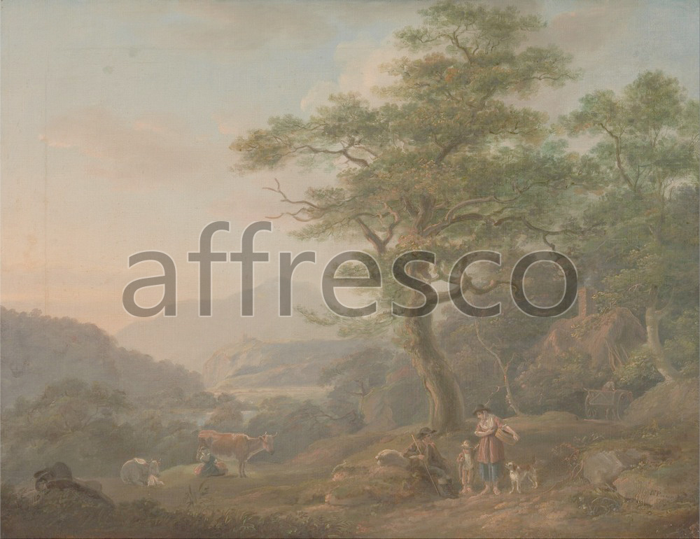 Classic landscapes | Nicholas Pocock A Landscape with Figures | Affresco Factory