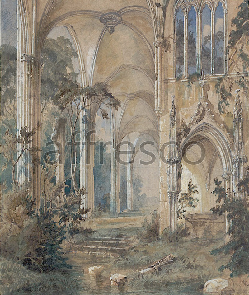 Classic landscapes | Carl Blechen Gothic Church Ruin | Affresco Factory