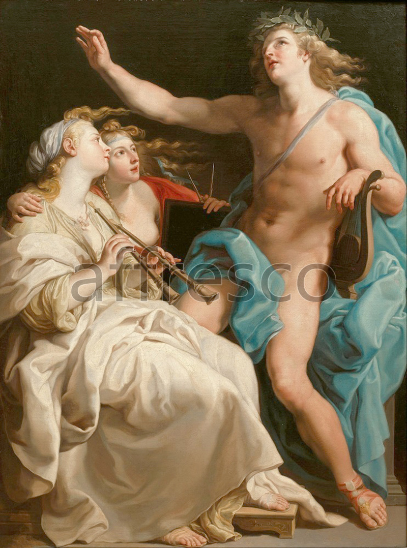 Classical antiquity themes | Pompeo Batoni Apollo and two Muses | Affresco Factory