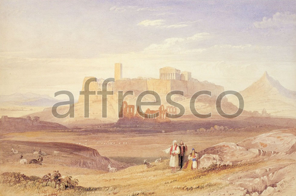 Classic landscapes | Purser William View of Athens with the Acropolis and the Odeion of Herodes Atticus | Affresco Factory