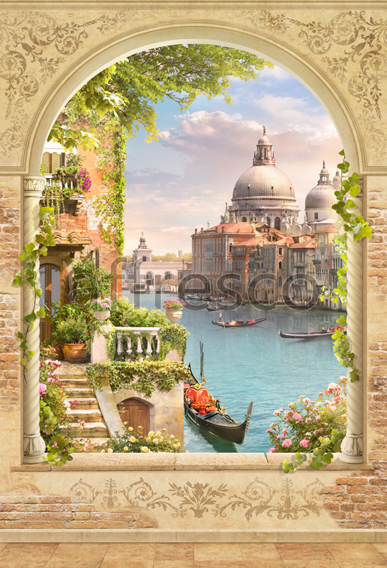 6536 | The best landscapes | Arch with Venice view | Affresco Factory