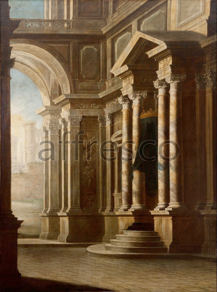 Classic landscapes | Leonardo Coccorante View of the Interior of a Building | Affresco Factory