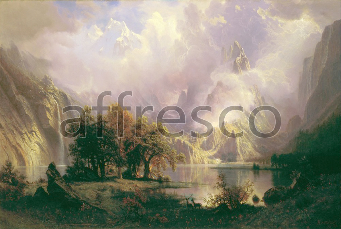 Classic landscapes | Albert Bierstadt Rocky Mountain Landscape | Affresco Factory