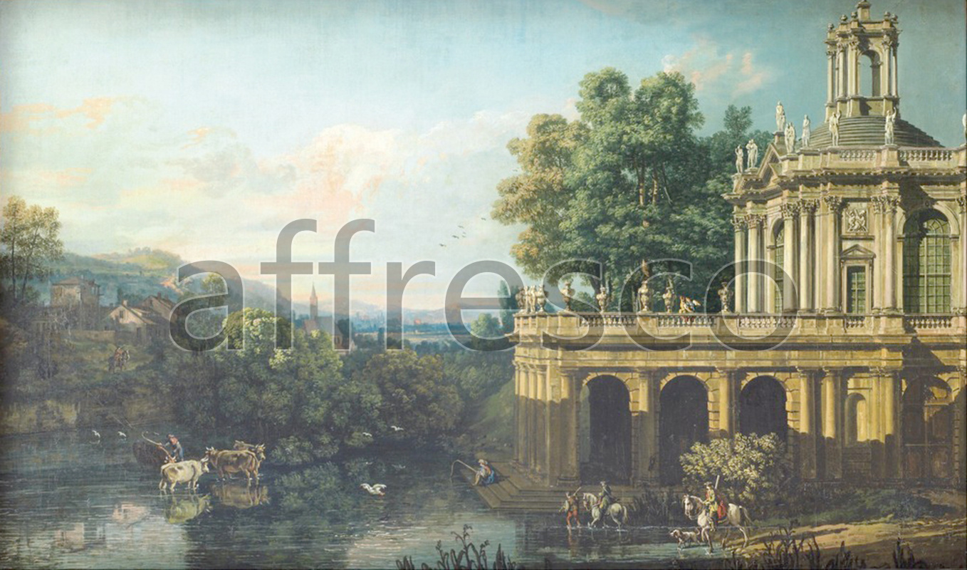 Classic landscapes | Bernardo Bellotto Architectural Caprice with a Palace | Affresco Factory