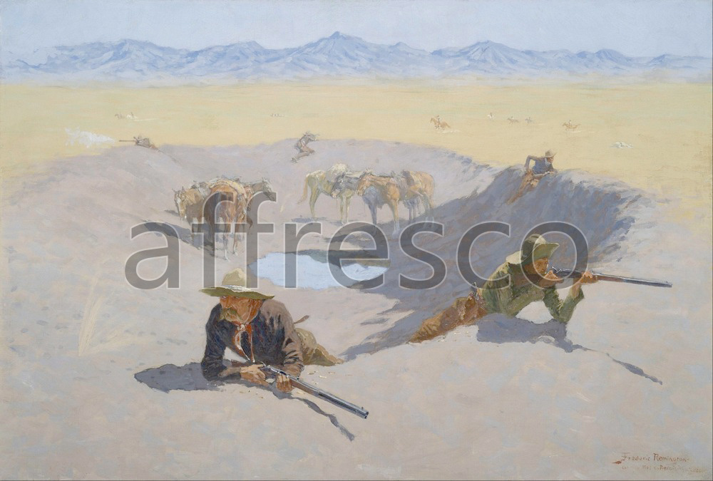 Scenic themes | Frederic Remington Fight for the Waterhole | Affresco Factory