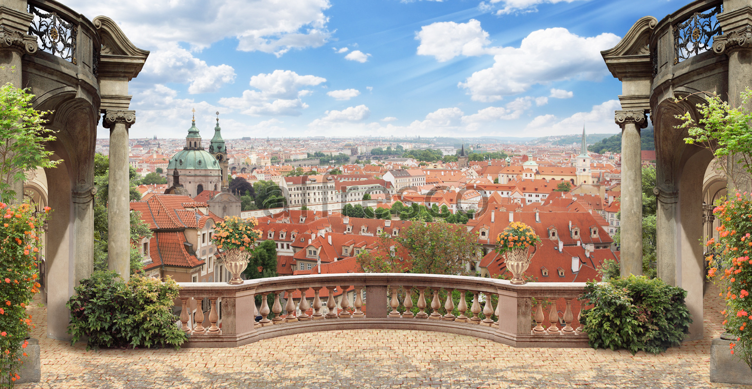 6284 | The best landscapes | Prague view from a balcony | Affresco Factory