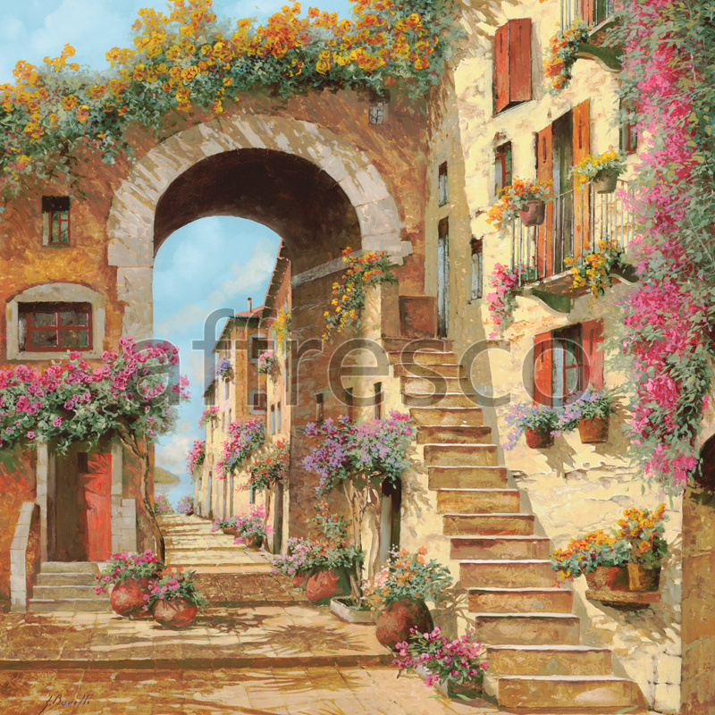 6785 | Picturesque scenery | Stairs in flowers | Affresco Factory