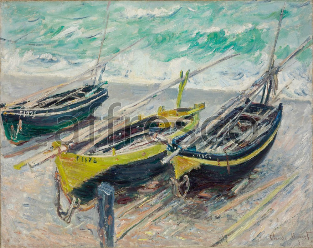 Impressionists & Post-Impressionists | Claude Monet Three Fishing Boats | Affresco Factory