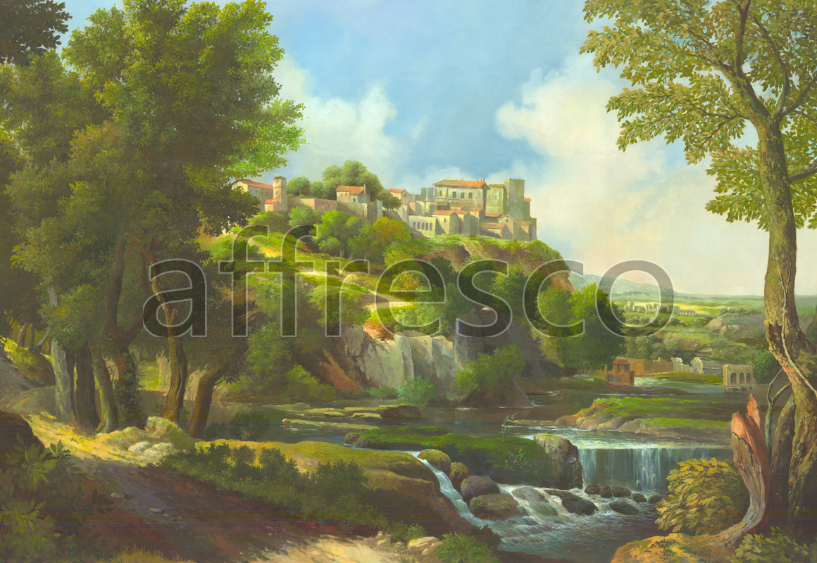 6214 | Picturesque scenery | castle in the distance | Affresco Factory