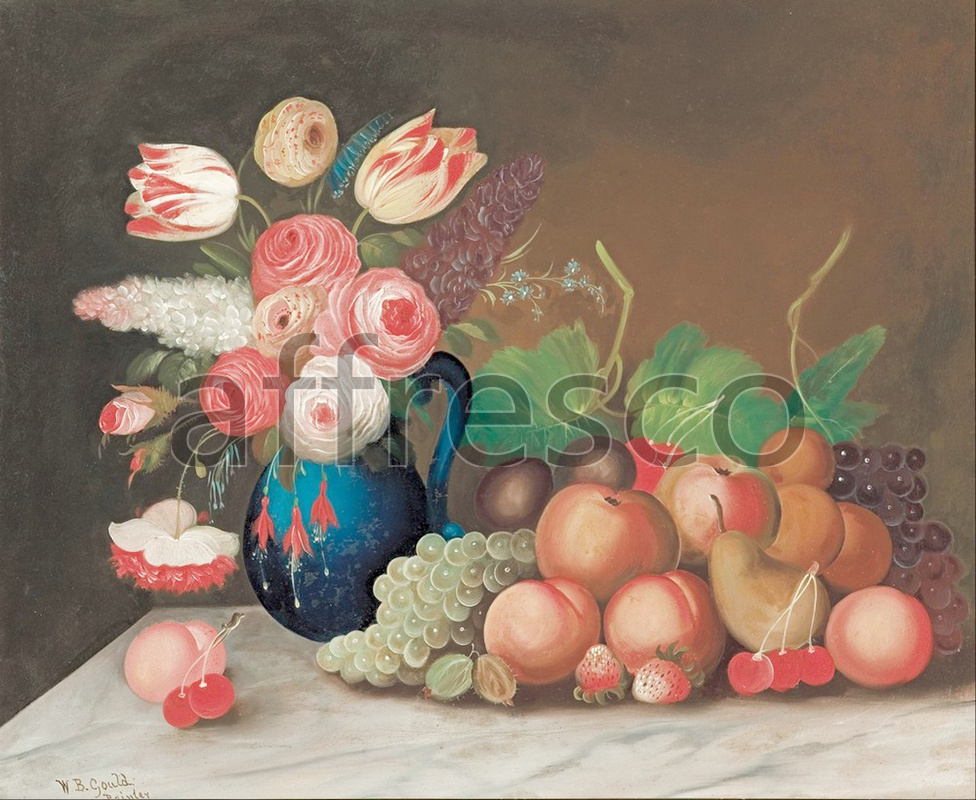 Still life | W.B. Gould Still life with fruit and flowers | Affresco Factory