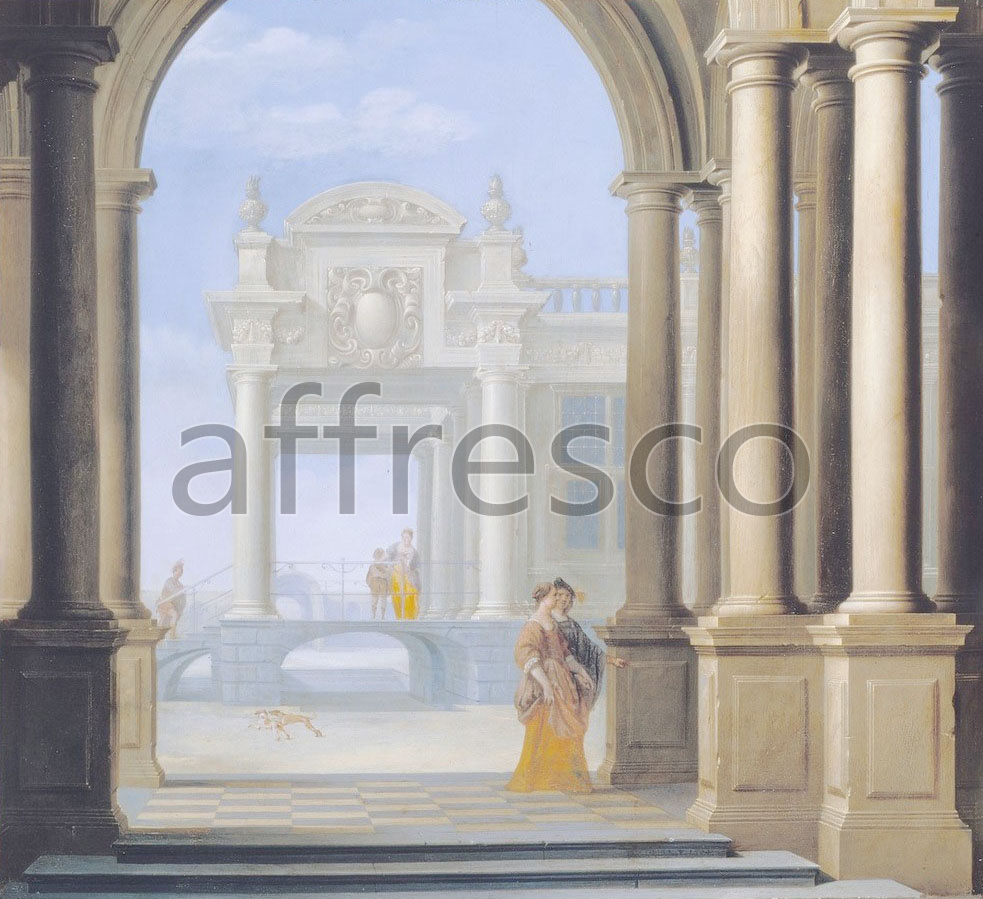 Classic landscapes | Van Delen Dirck The Entrance to a Palace | Affresco Factory