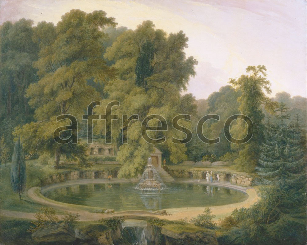 Classic landscapes | Thomas Daniell Temple Fountain and Cave in Sezincote Park | Affresco Factory