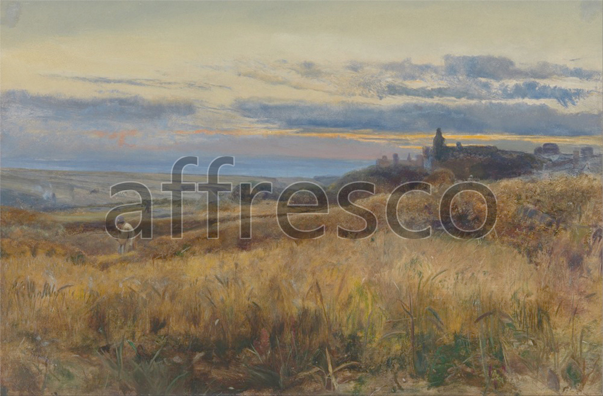 Classic landscapes | John William Inchbold Cornfield at sunset | Affresco Factory
