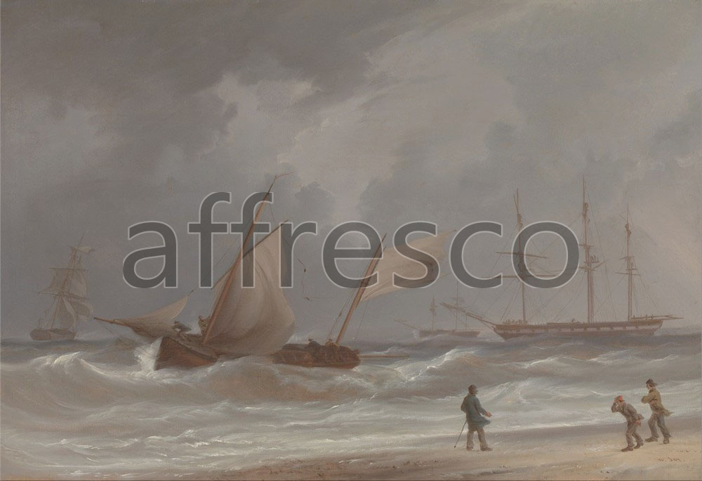 Classic landscapes | William Joy A Lugger Driving Ashore in a Gale | Affresco Factory