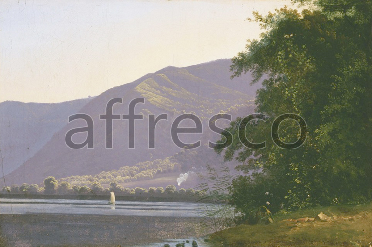 Classic landscapes | Antoine Felix Boisselier View of Lake Nemi | Affresco Factory