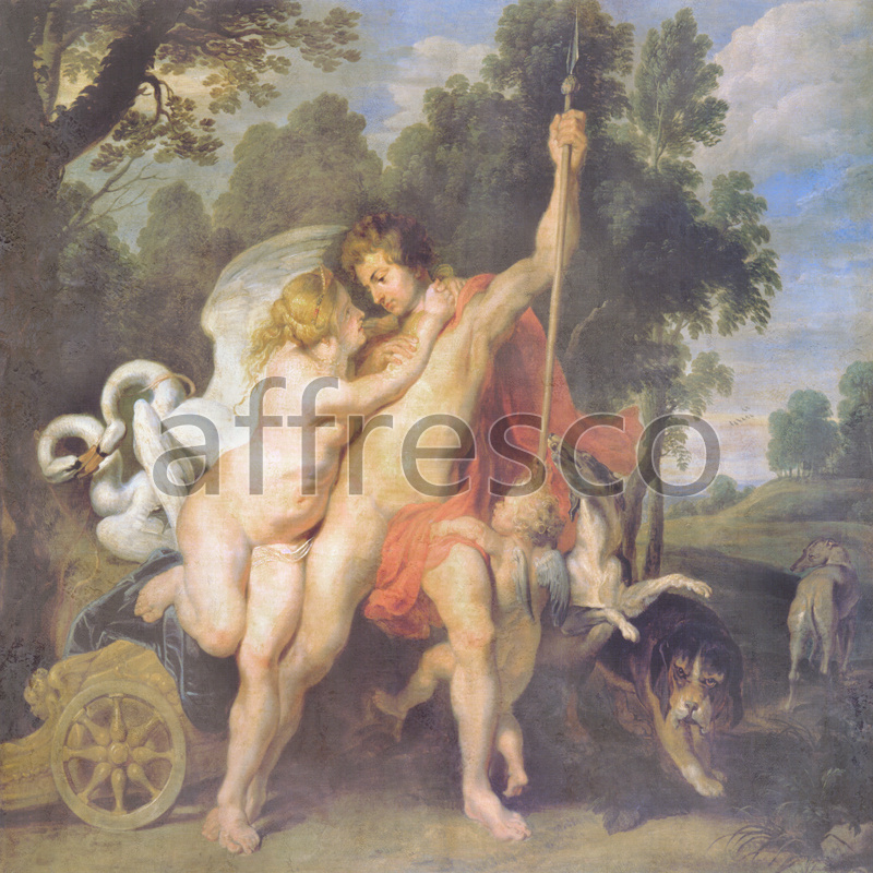 3167 | Classic Scenes | naked woman with a hunter | Affresco Factory