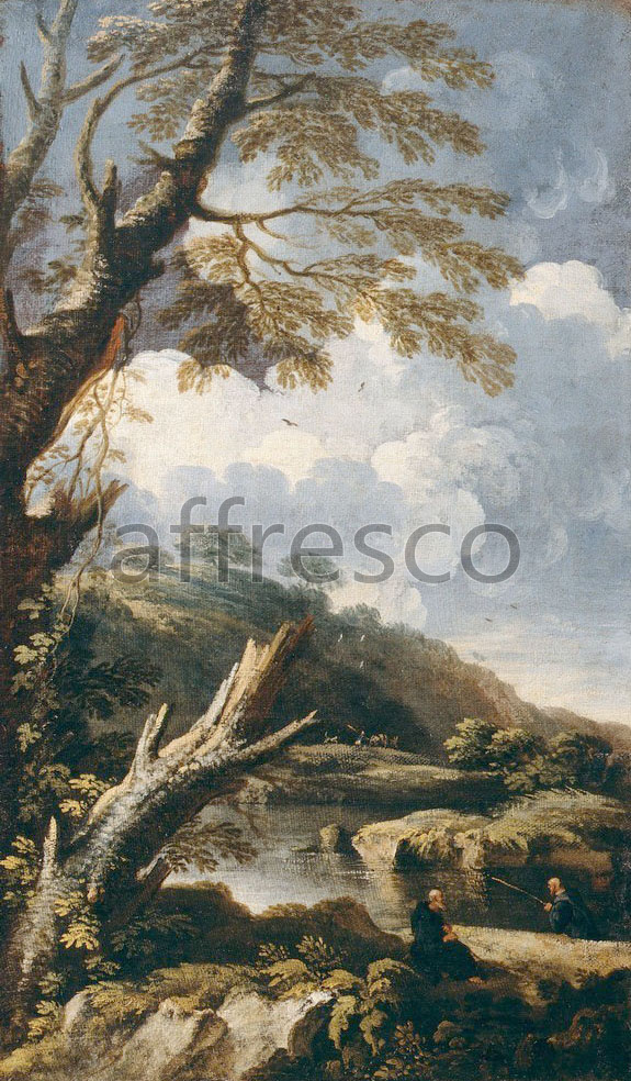 Classic landscapes | Rosa Salvator Monks Fishing | Affresco Factory