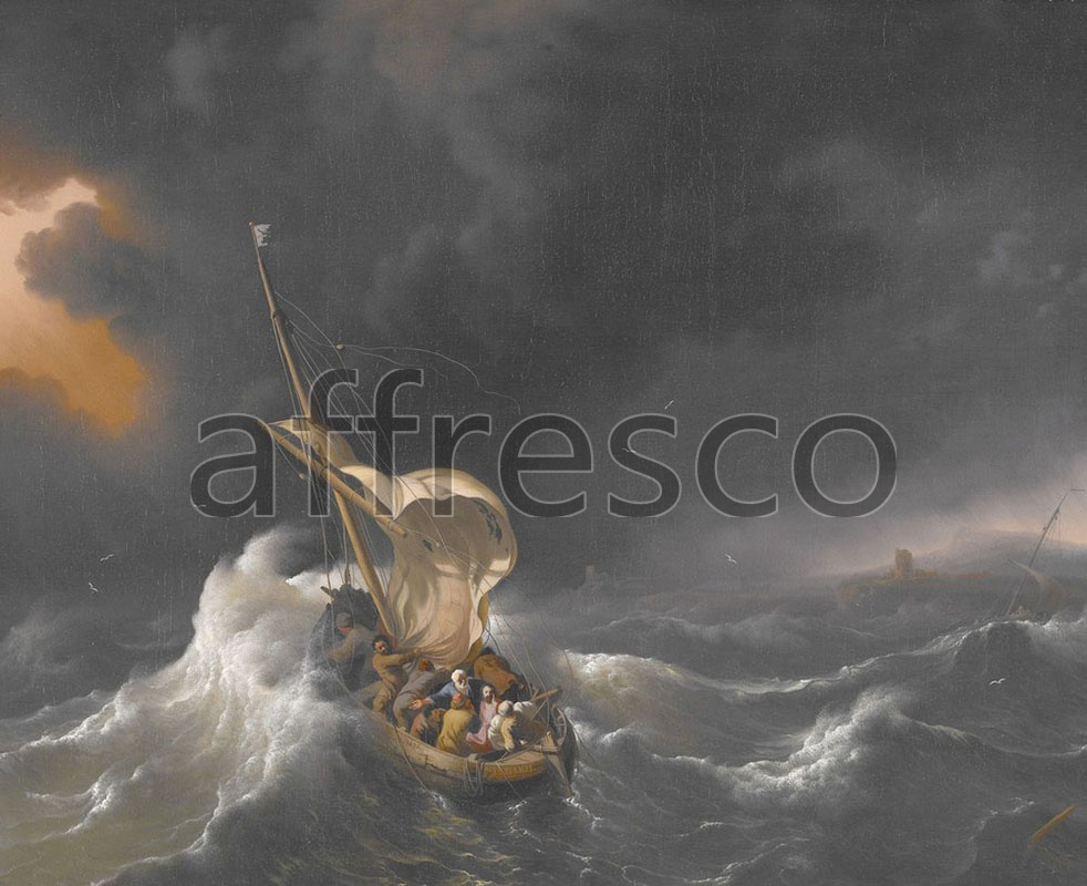 Marine art | Backhuysen Ludolf I  Christ in the Storm on the Sea of Galilee | Affresco Factory