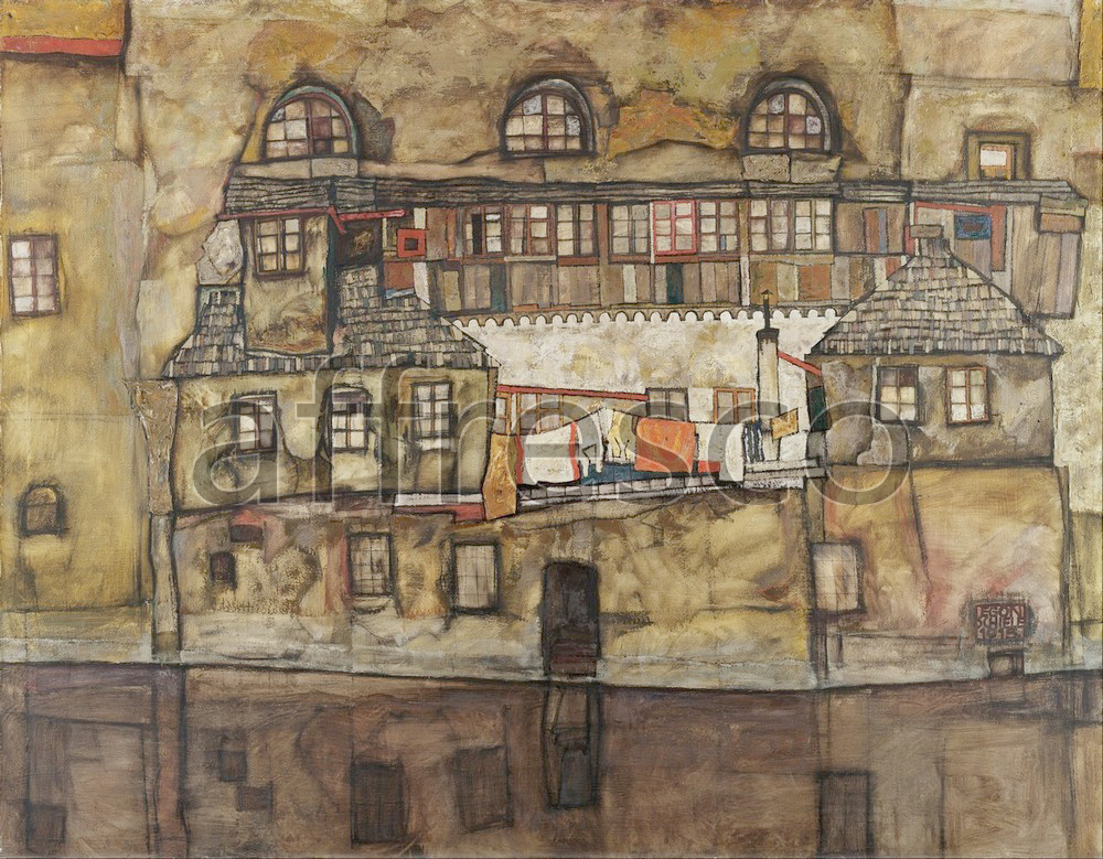 Impressionists & Post-Impressionists | Egon Schiele House Wall on the River | Affresco Factory