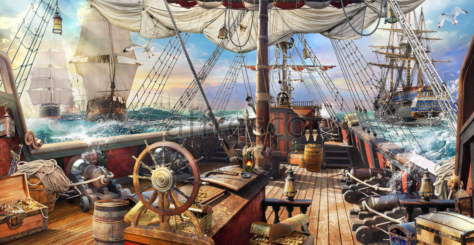 6418 | The best landscapes | deck of a pirate ship | Affresco Factory