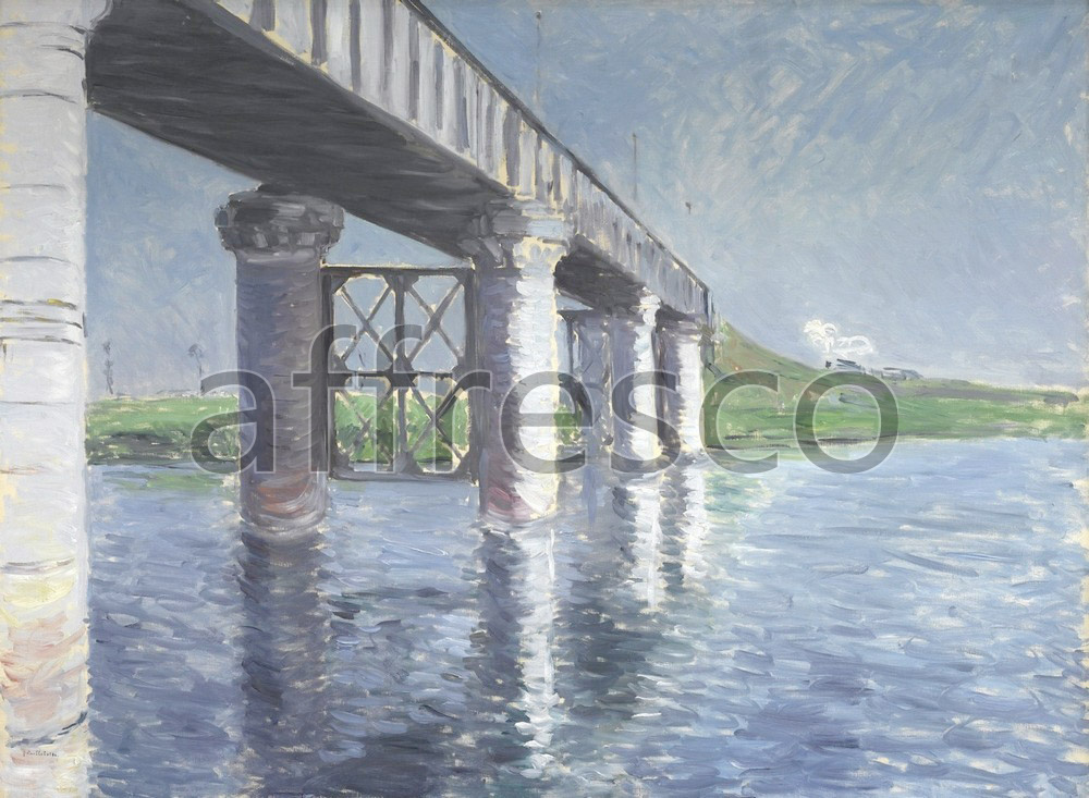Impressionists & Post-Impressionists | Gustave Caillebotte The Seine and the Railroad Bridge at Argenteuil | Affresco Factory