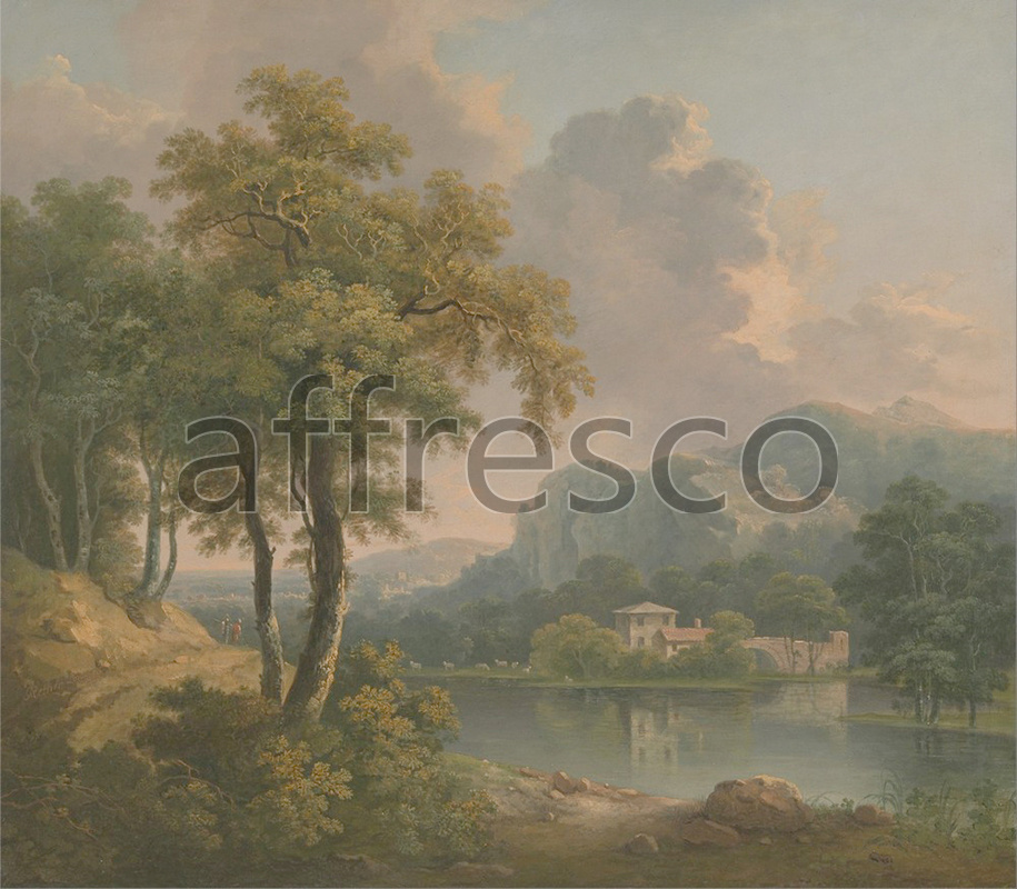 Classic landscapes | Abraham Pether Wooded Hilly Landscape | Affresco Factory