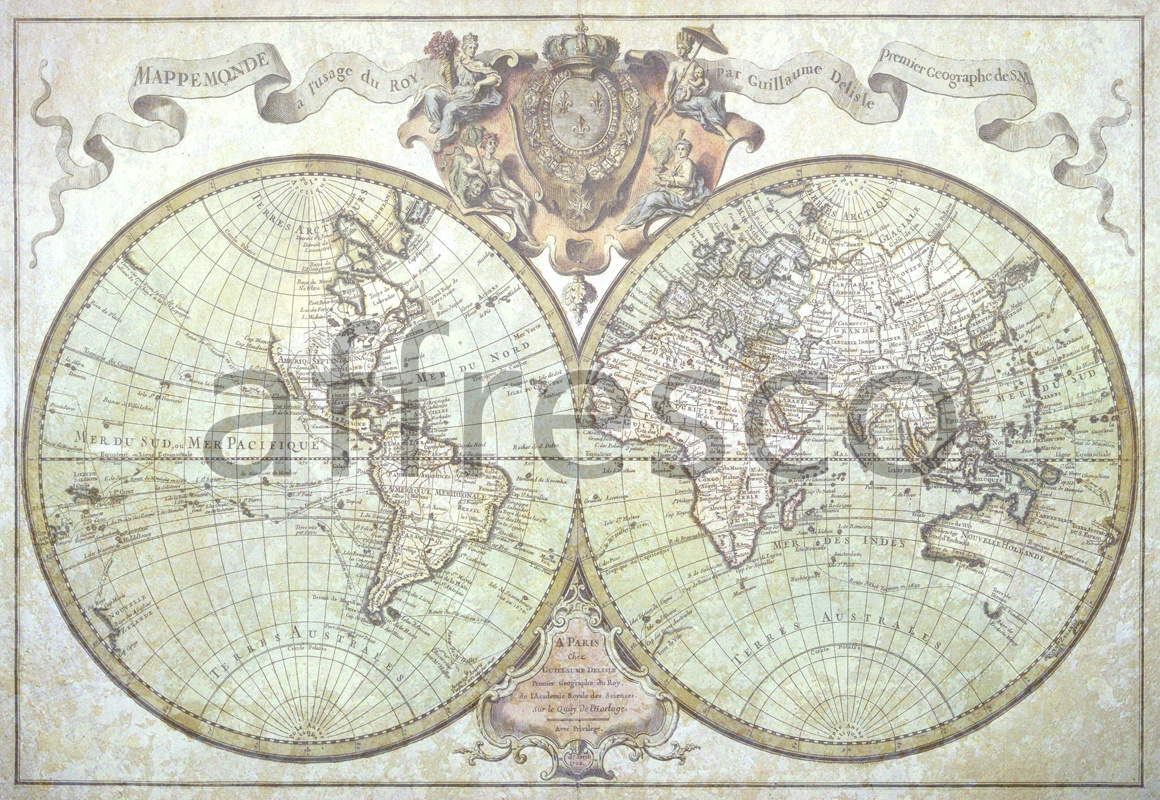 0021 | Maps | Старинная карта мира | Affresco Factory