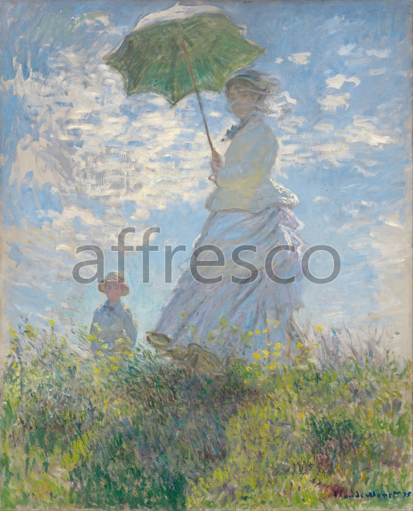 Impressionists & Post-Impressionists | Claude Monet Woman with a Parasol Madame Monet and Her Son | Affresco Factory